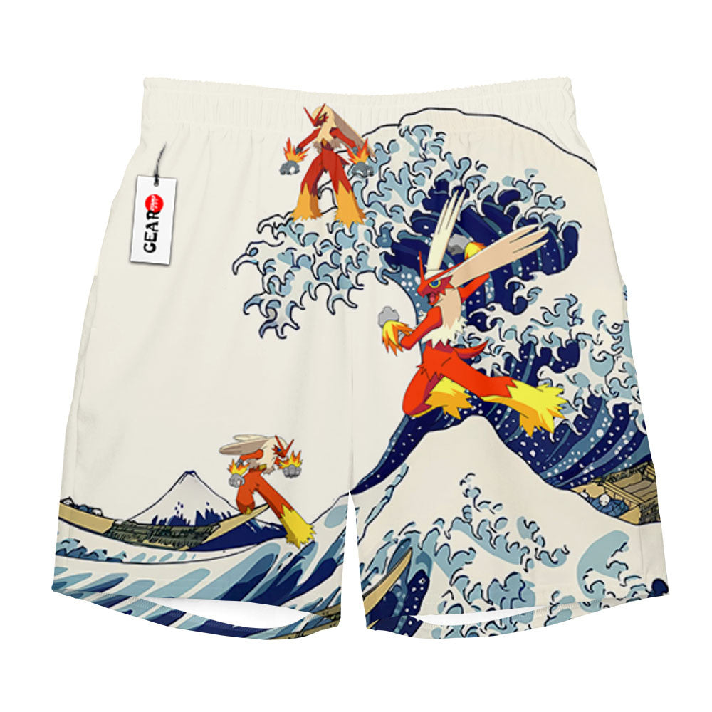 Blaziken Beach Shorts - Great Wave Edition