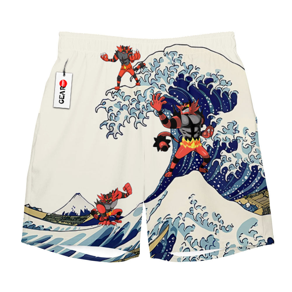 Incineroar Beach Shorts - Great Wave Edition