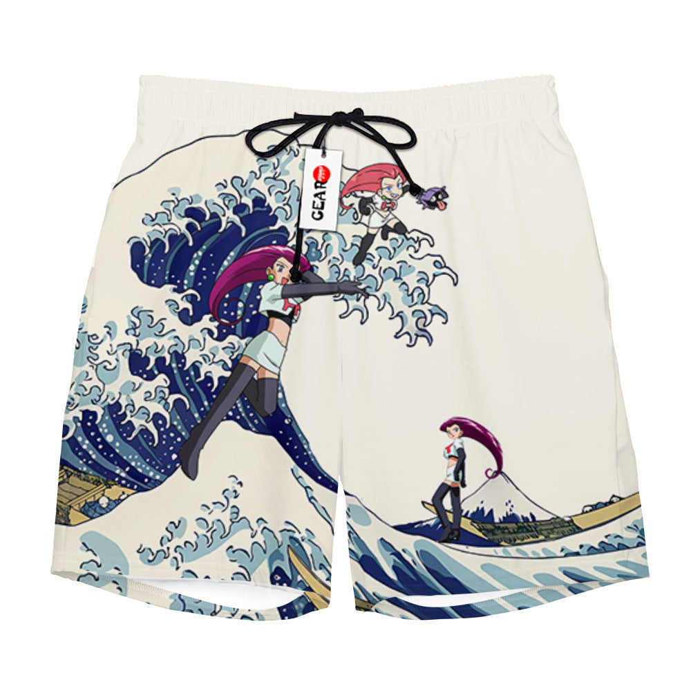 Jessie Musashi Beach Shorts - Great Wave Edition