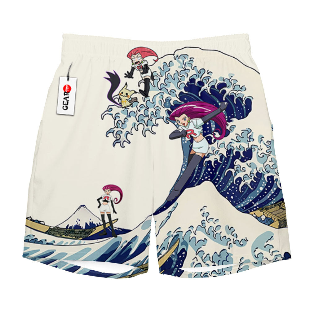 Jessie Musashi Beach Shorts - Great Wave Edition