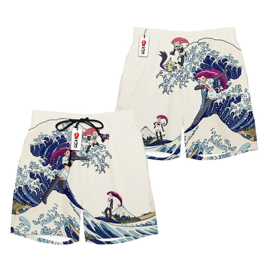 Jessie Musashi Beach Shorts - Great Wave Edition