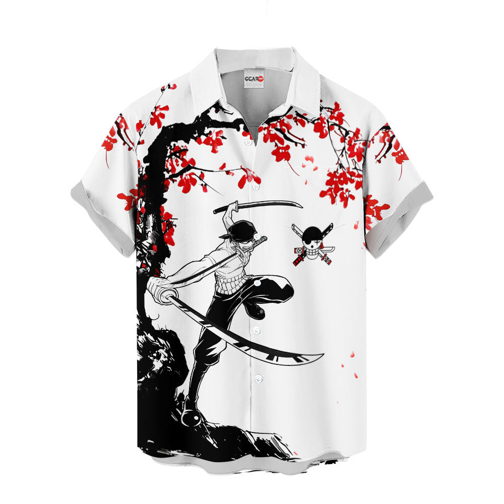 Zoro Hawaiian Shirt - Cherry Blossom Style