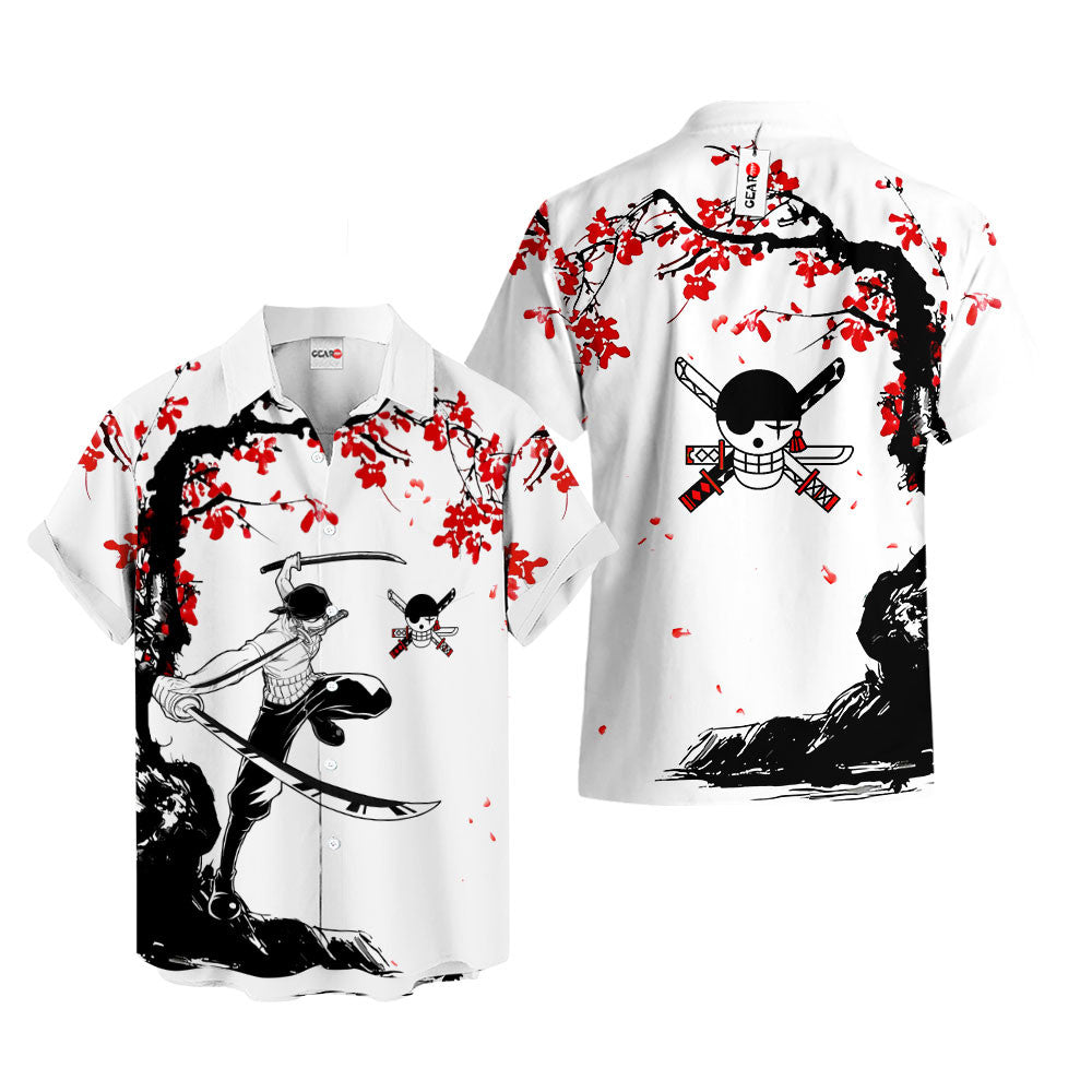 Zoro Hawaiian Shirt - Cherry Blossom Style
