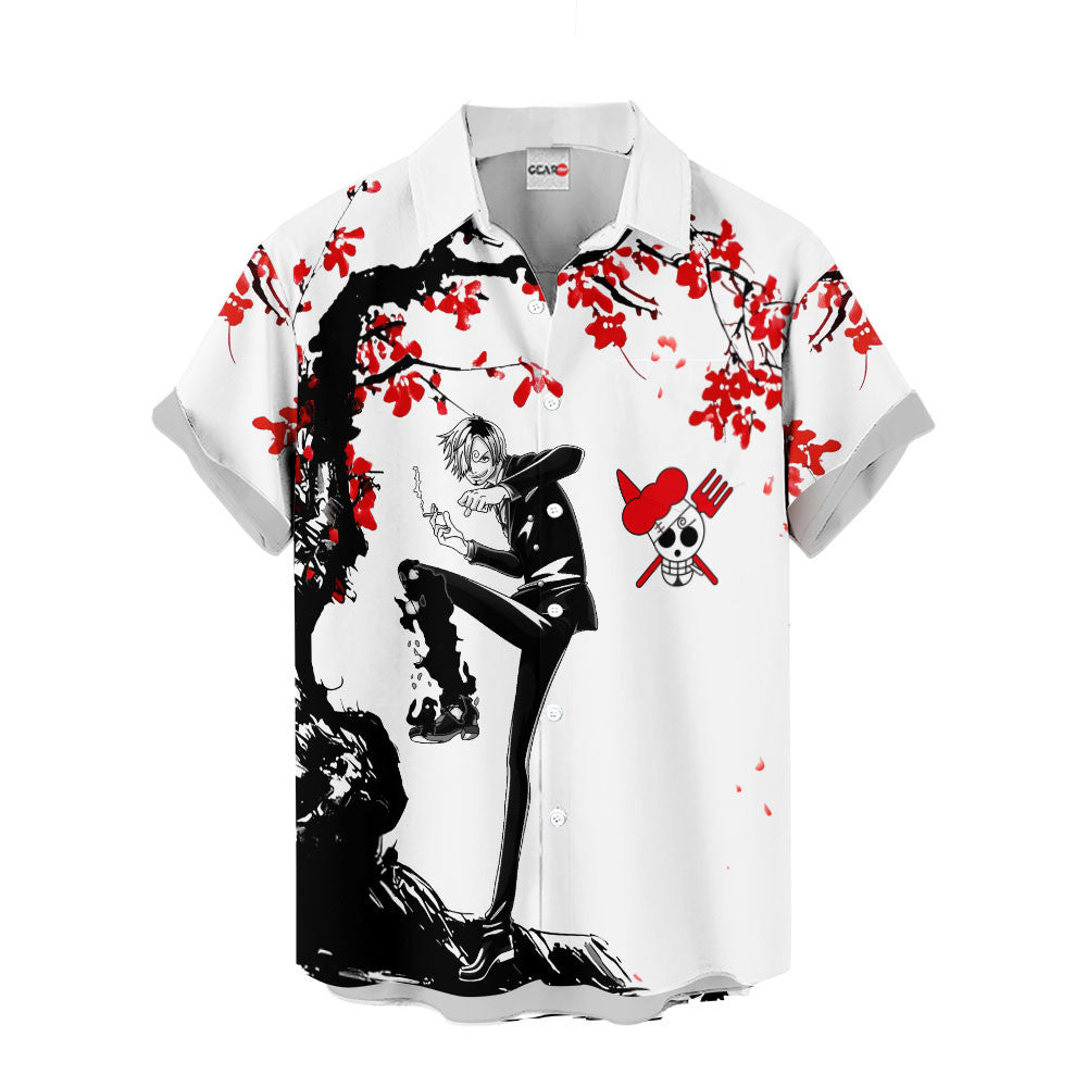 Sanji Hawaiian Shirt - Cherry Blossom Style