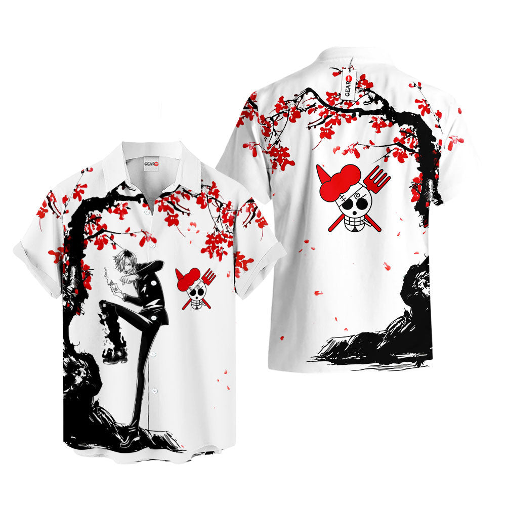 Sanji Hawaiian Shirt - Cherry Blossom Style