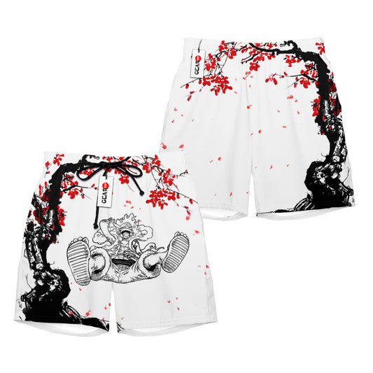 Luffy Gear 5 Beach Shorts - Cherry Blossom