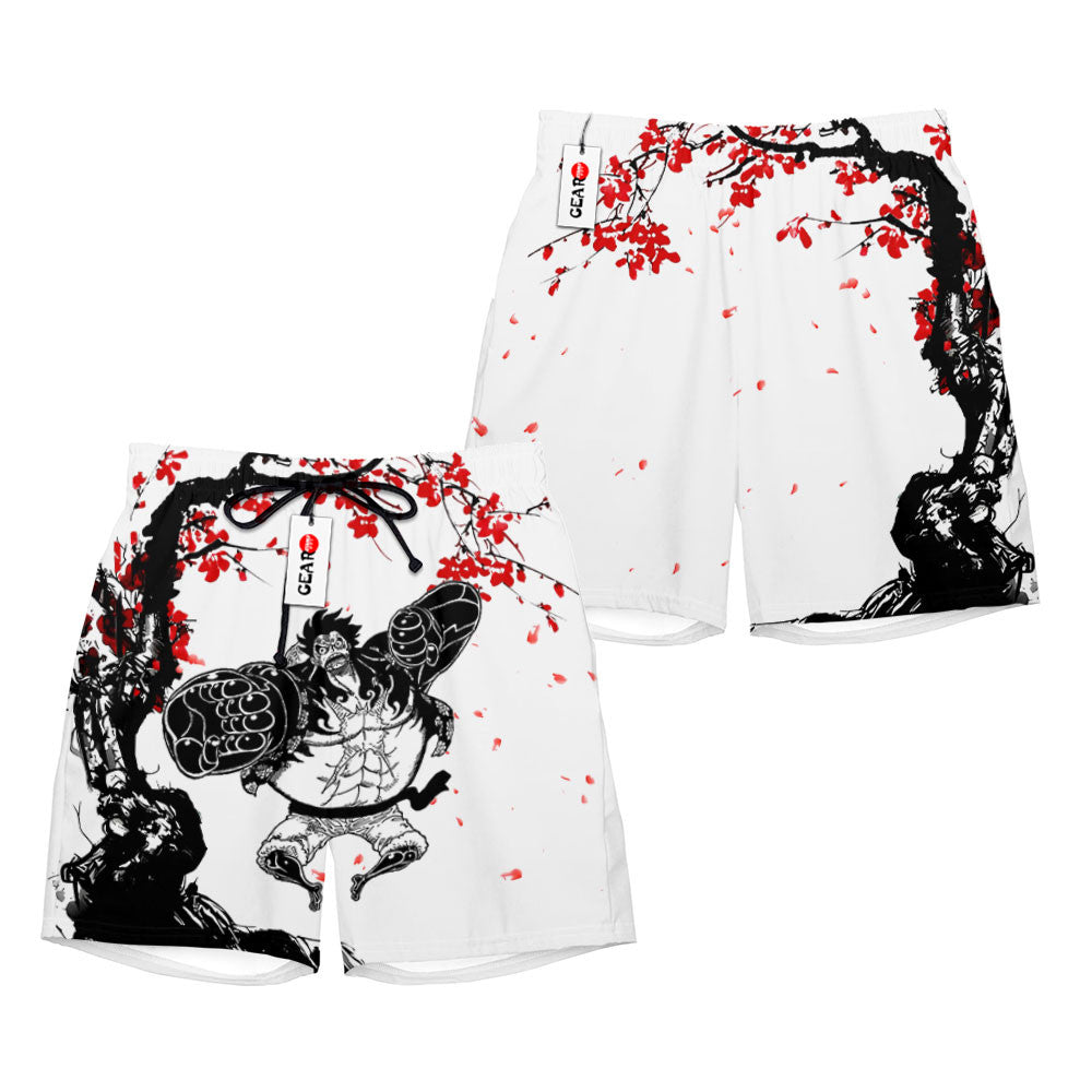 Luffy Gear 4 Beach Shorts - Cherry Blossom