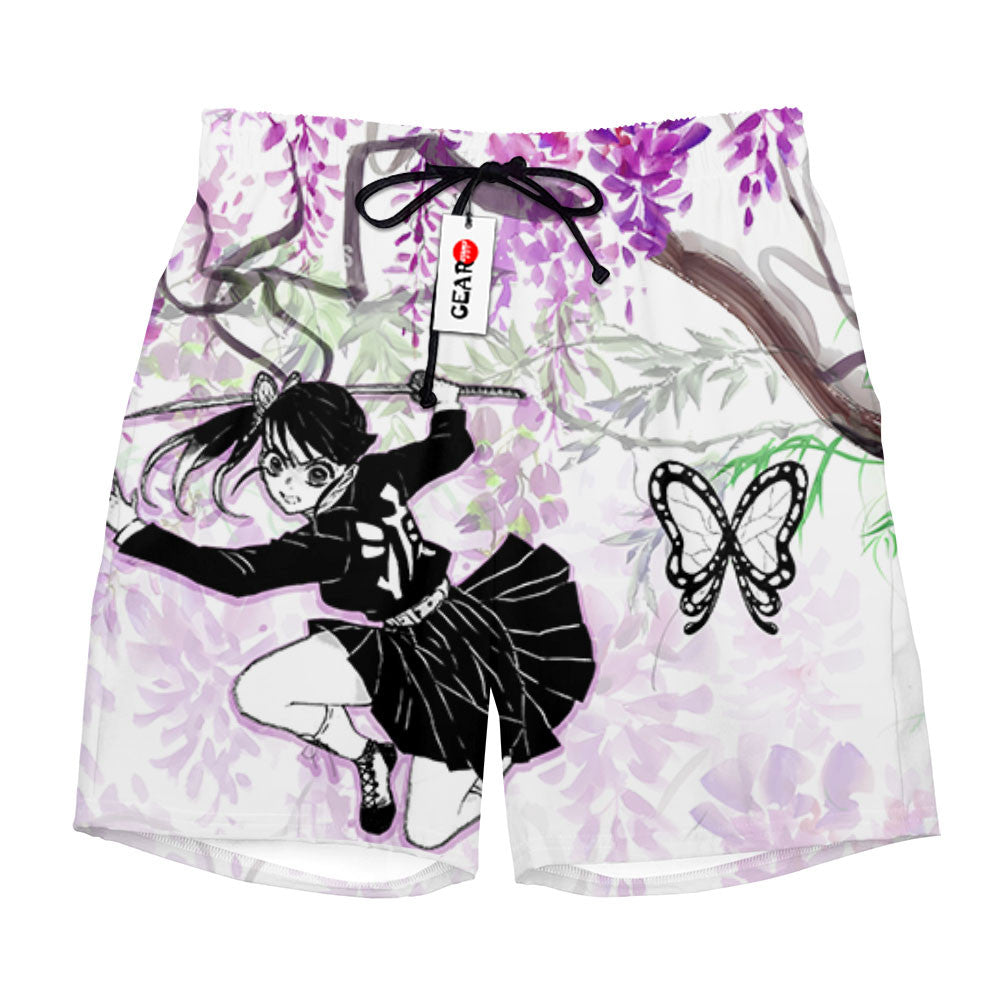 Kanao Tsuyuri Beach Shorts - Wisteria Style