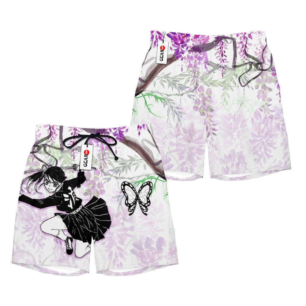 Kanao Tsuyuri Beach Shorts - Wisteria Style