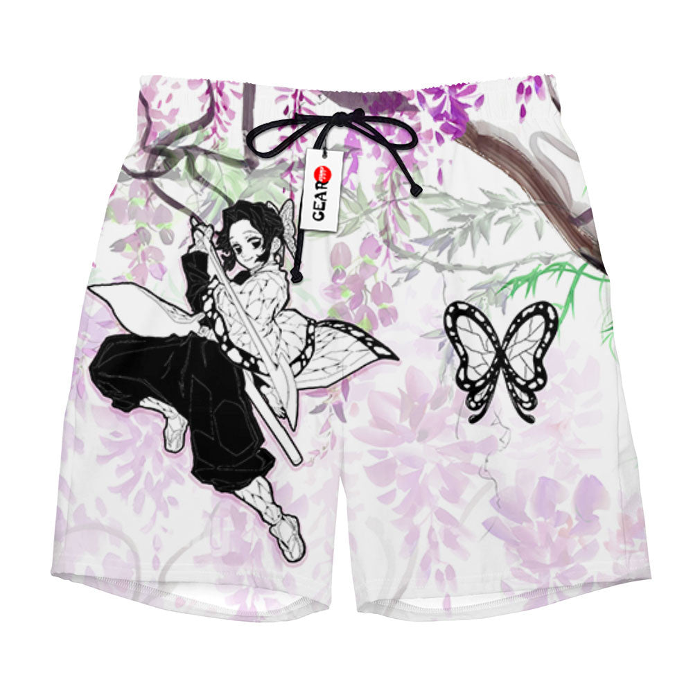 Shinobu Kocho Beach Shorts - Wisteria Style