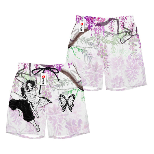 Shinobu Kocho Beach Shorts - Wisteria Style