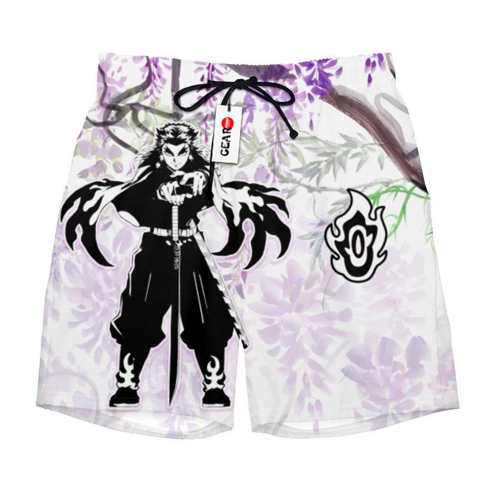 Kyojuro Rengoku Beach Shorts - Wisteria Style