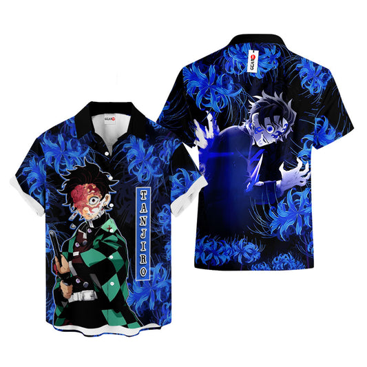 Tanjiro Hawaiian Shirt - Blue Spider Lily