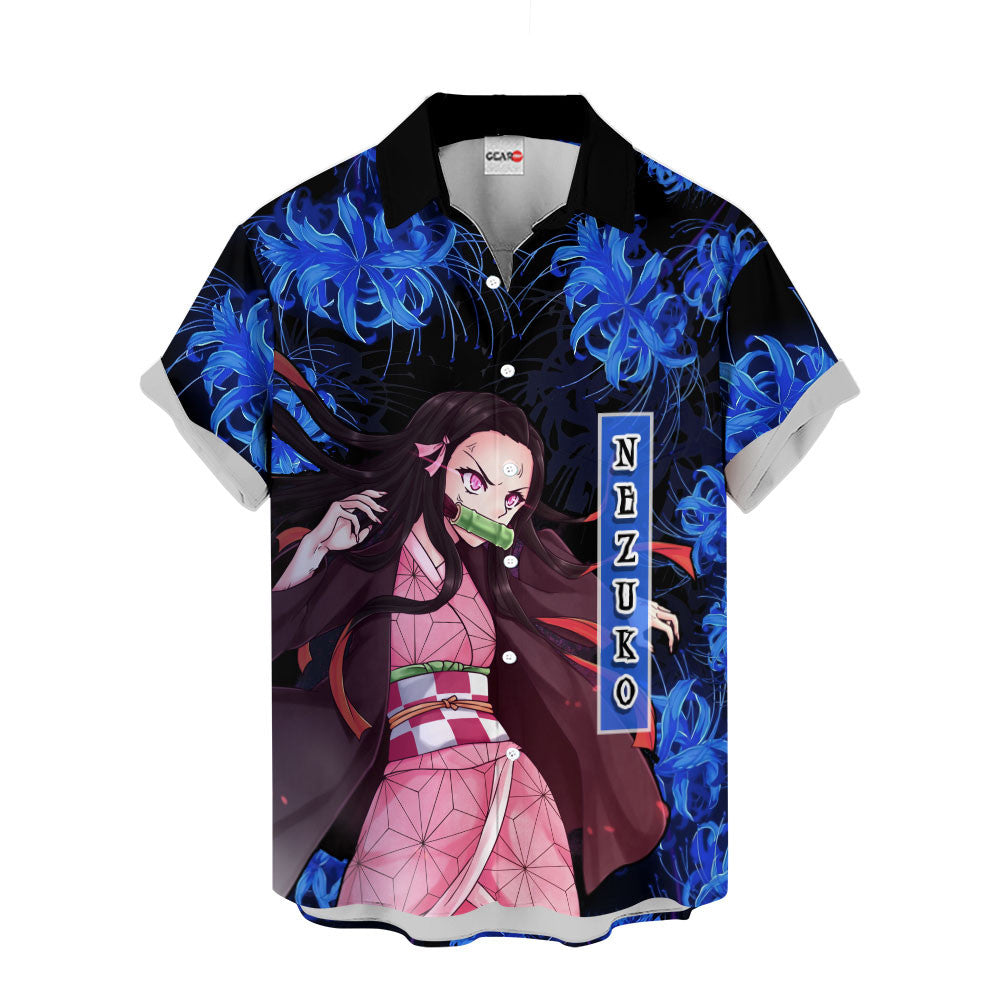 Nezuko Hawaiian Shirt - Blue Spider Lily