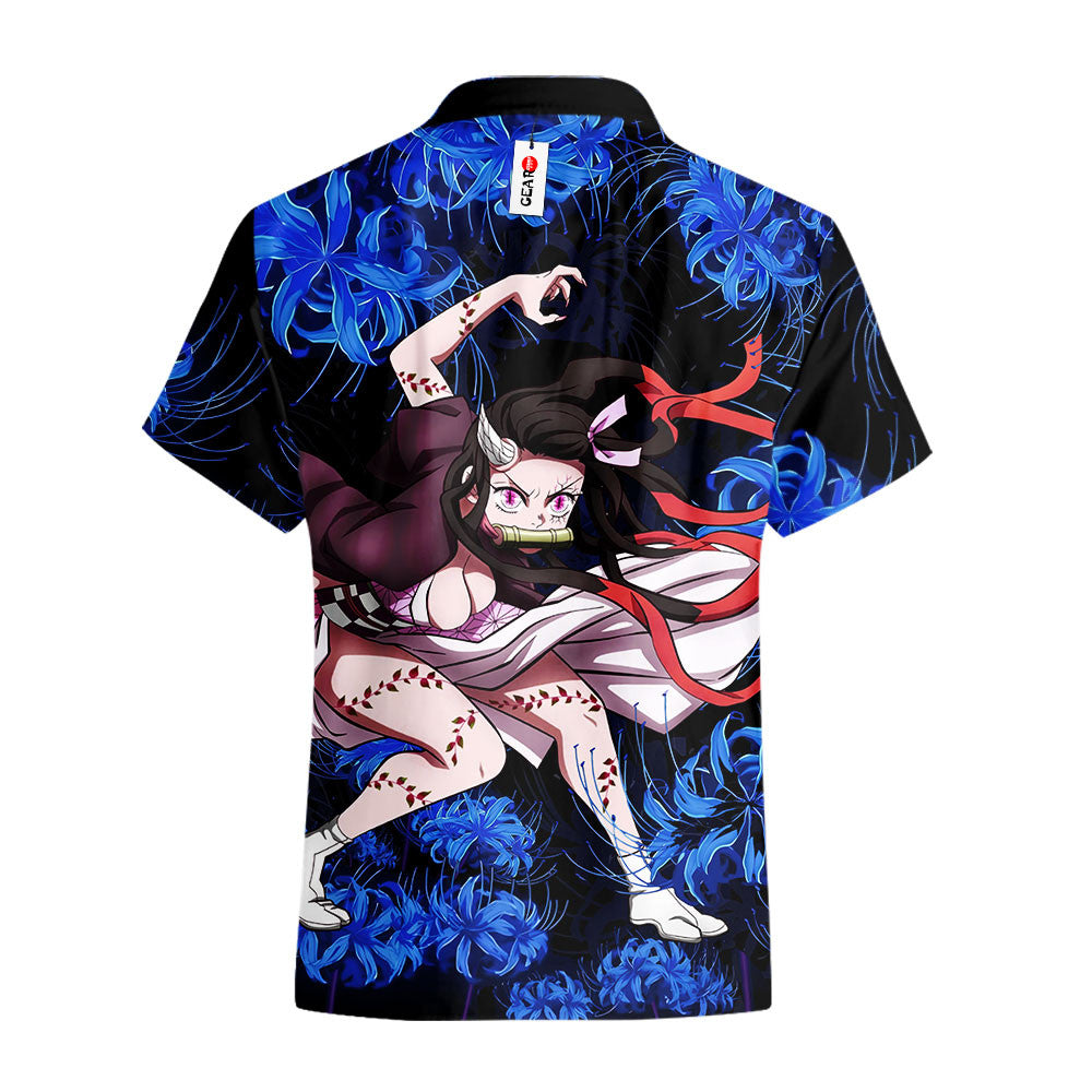 Nezuko Hawaiian Shirt - Blue Spider Lily