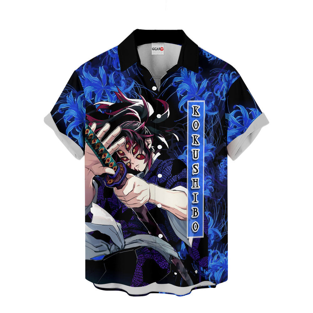 Kokushibo Hawaiian Shirt - Blue Spider Lily