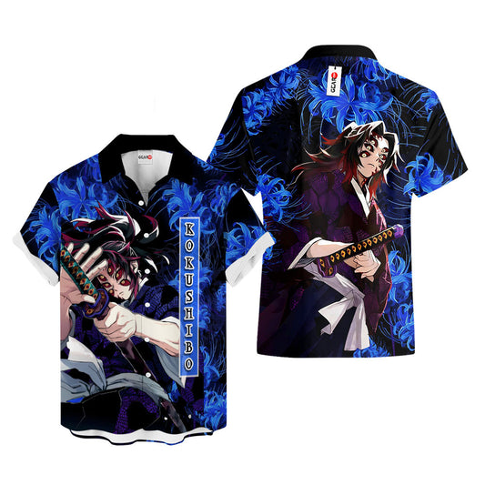 Kokushibo Hawaiian Shirt - Blue Spider Lily
