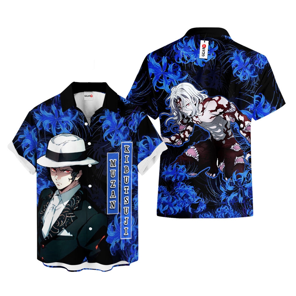 Muzan Kibutsuji Hawaiian Shirt - Blue Spider Lily