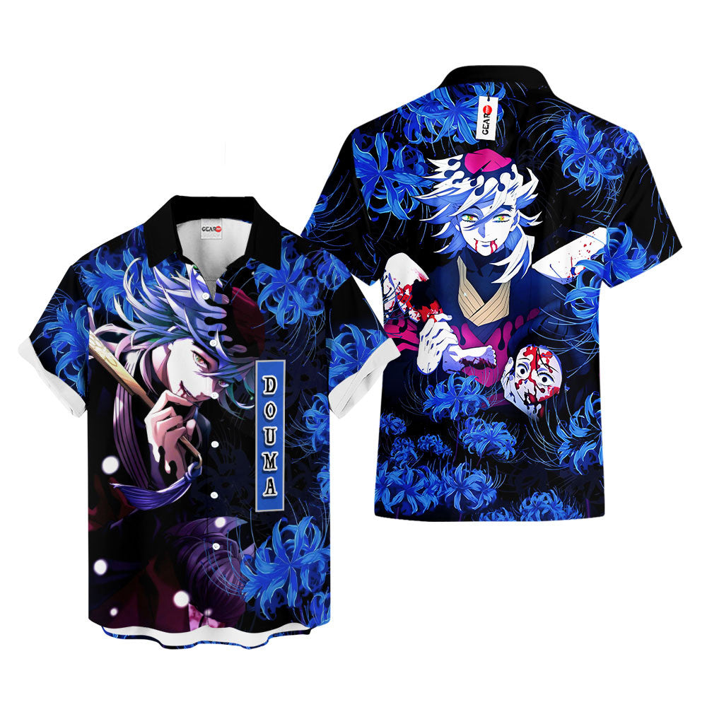 Douma Hawaiian Shirt - Blue Spider Lily