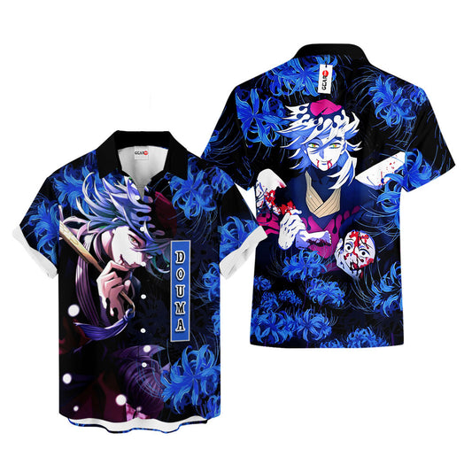 Douma Hawaiian Shirt - Blue Spider Lily