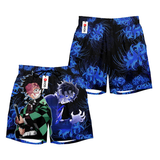 Tanjiro Beach Shorts - Blue Spider Lily