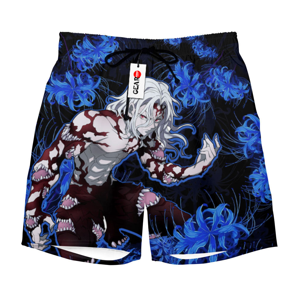 Muzan Kibutsuji Beach Shorts - Blue Spider Lily