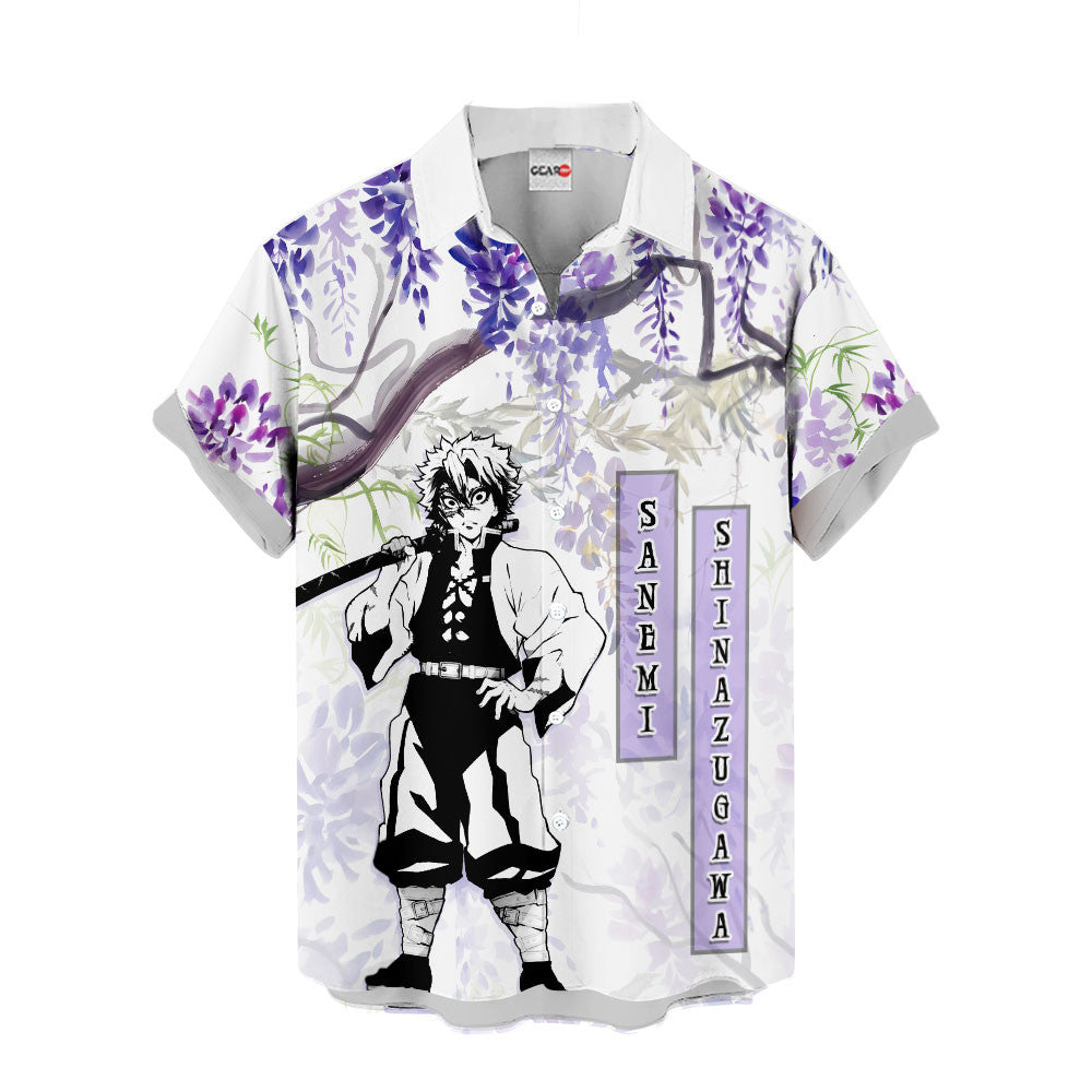 Sanemi Hawaiian Shirt - Wisteria Style