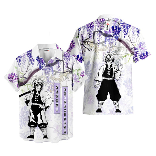 Sanemi Hawaiian Shirt - Wisteria Style