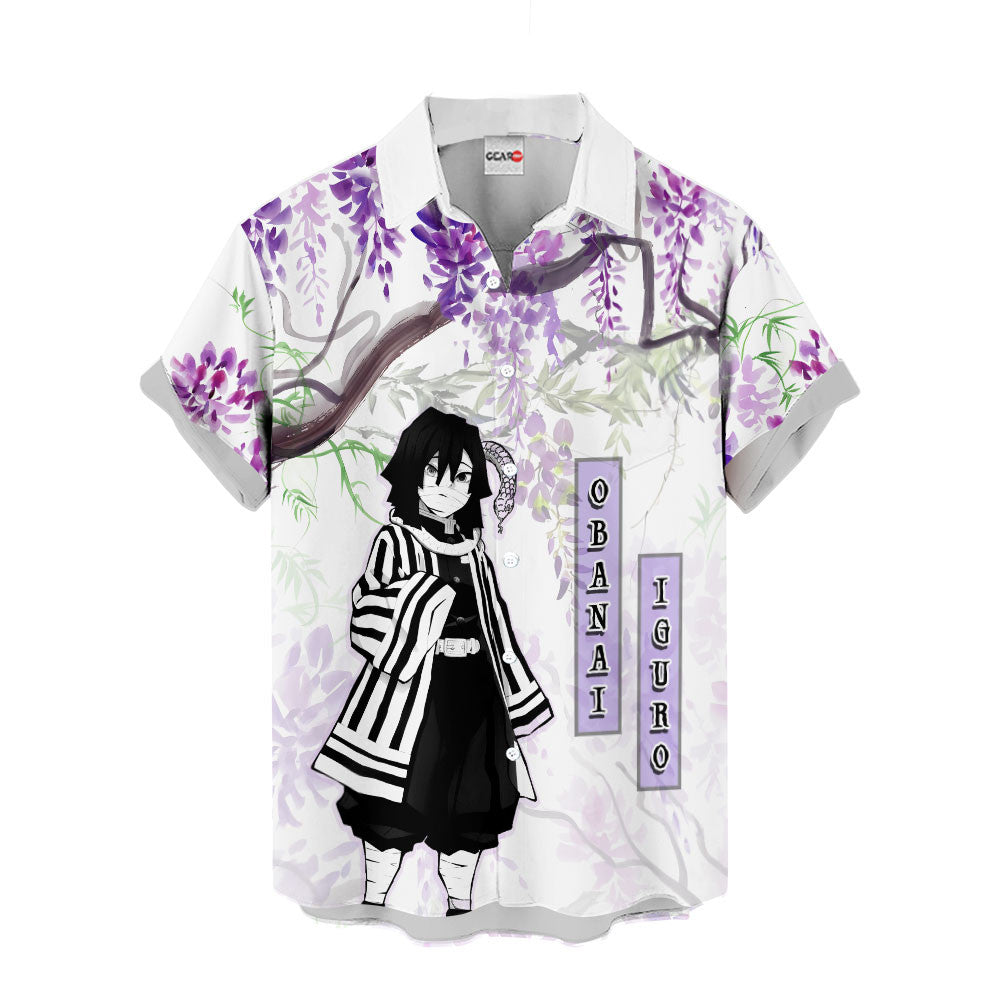 Obanai Iguro Hawaiian Shirt - Wisteria Style
