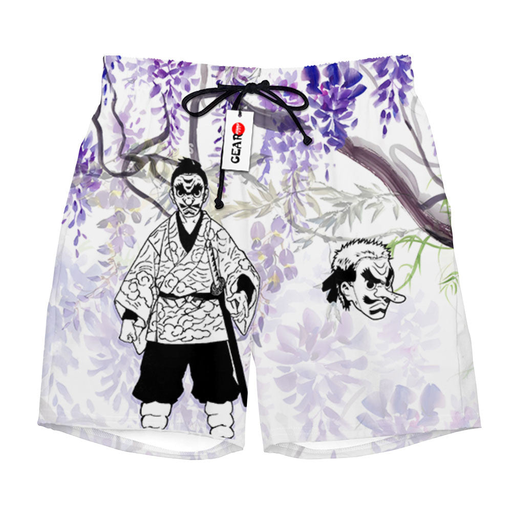 Sakonji Urokodaki Beach Shorts - Wisteria Style