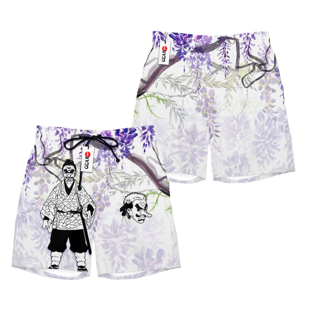 Sakonji Urokodaki Beach Shorts - Wisteria Style
