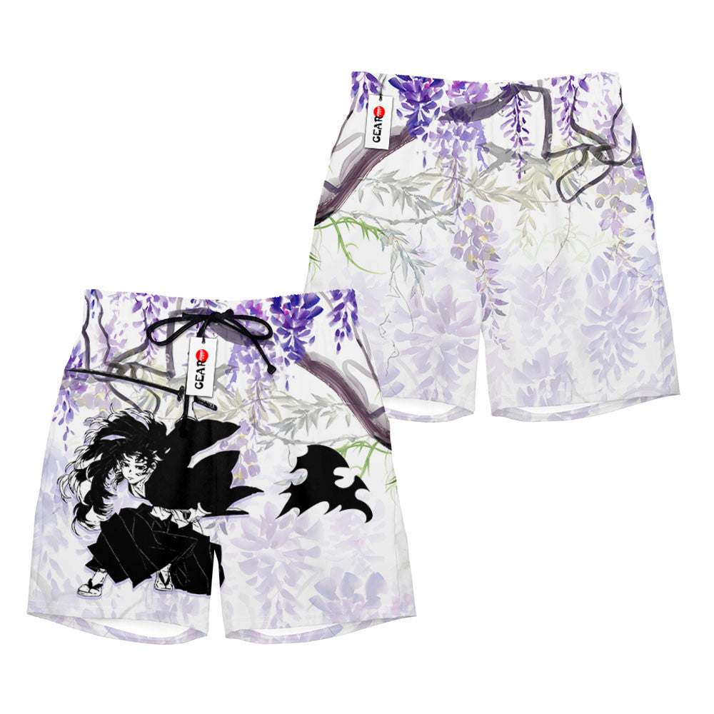 Yoriichi Tsugikuni Beach Shorts - Wisteria Style