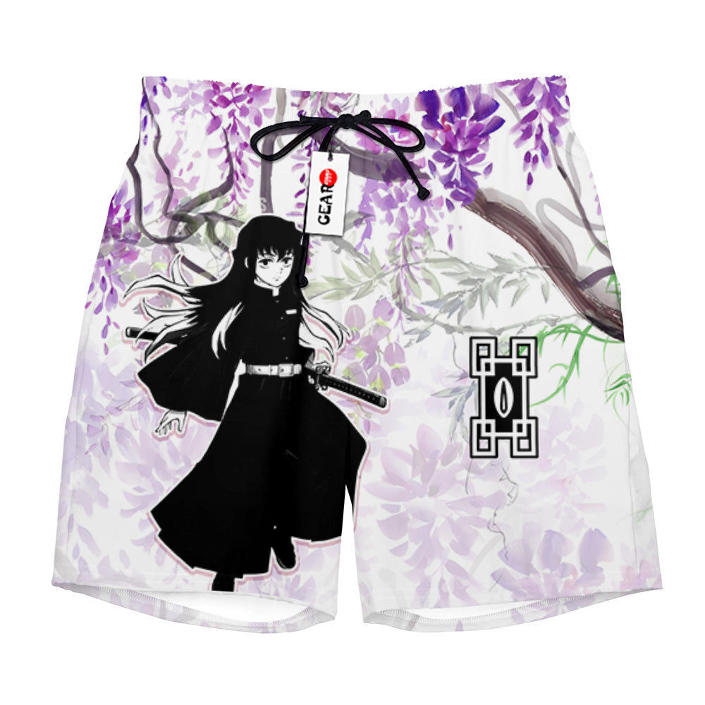 Muichiro Beach Shorts - Wisteria Style