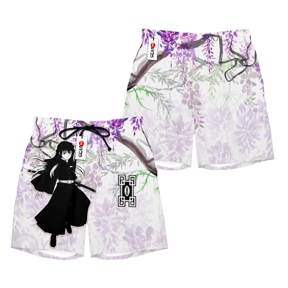 Muichiro Beach Shorts - Wisteria Style