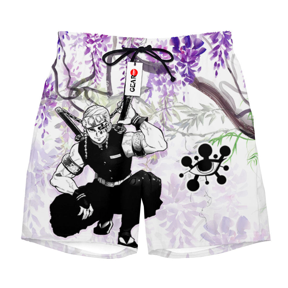 Tengen Uzui Beach Shorts - Wisteria Style