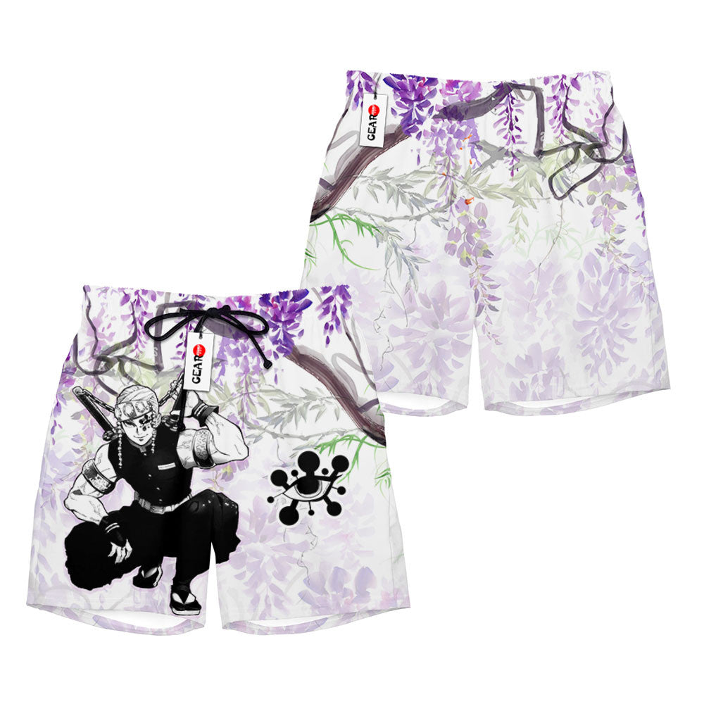 Tengen Uzui Beach Shorts - Wisteria Style