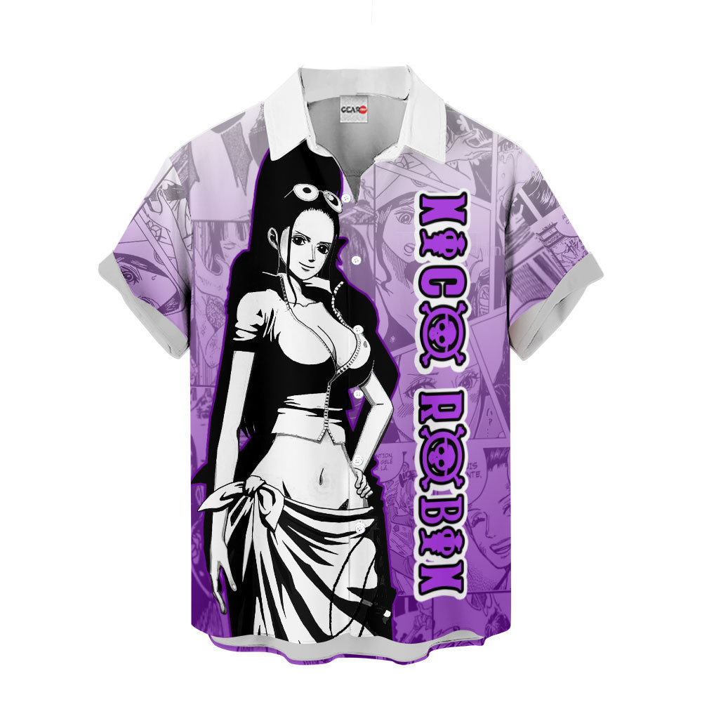 Nico Robin Hawaiian Shirt Manga Style