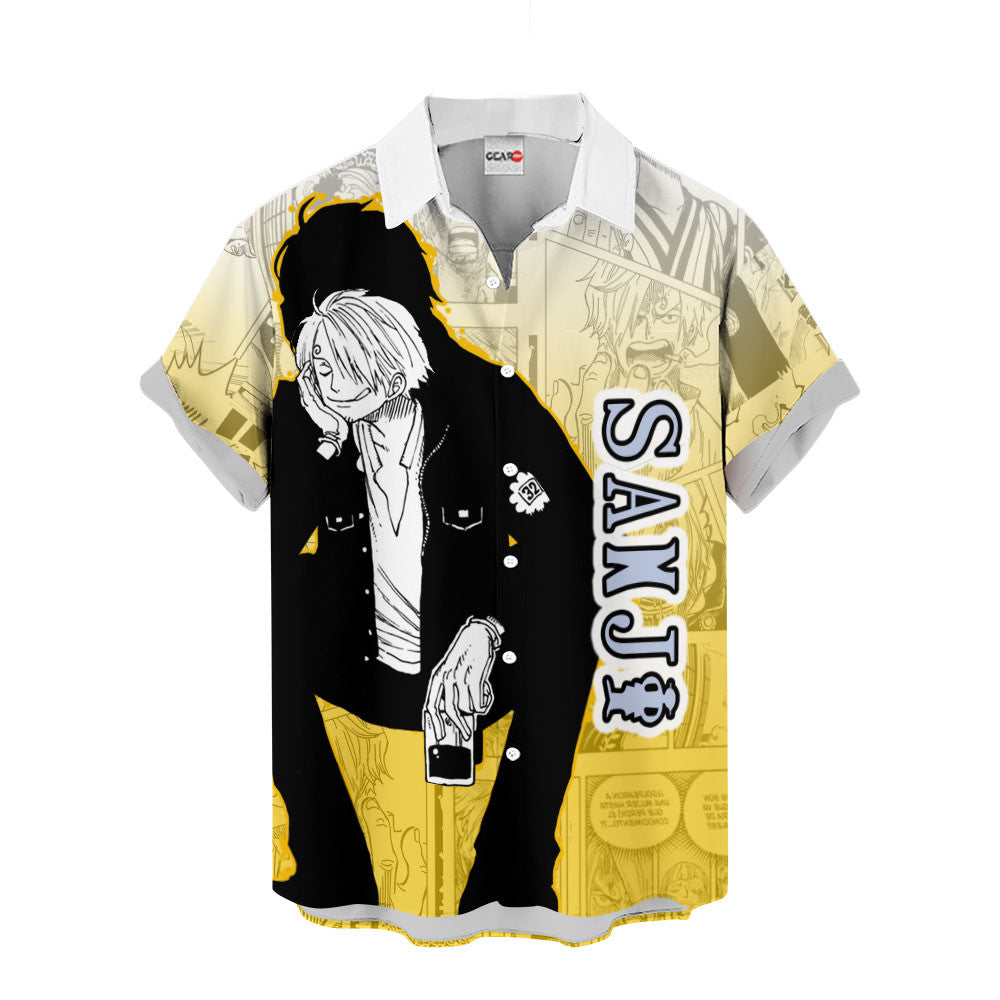 Sanji Hawaiian Shirt Manga Style