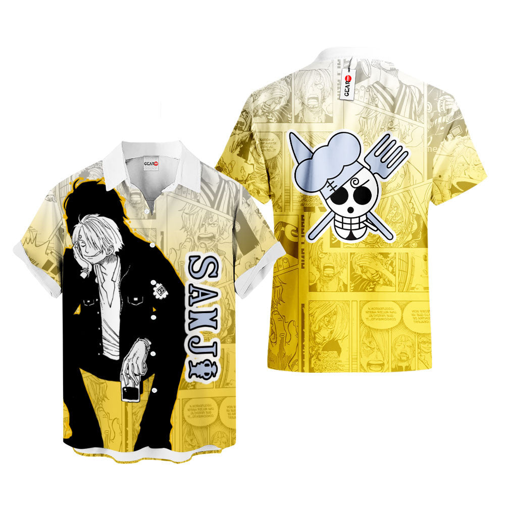 Sanji Hawaiian Shirt Manga Style