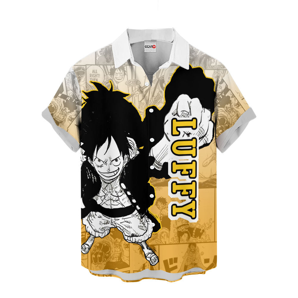 Luffy Hawaiian Shirt Manga Style