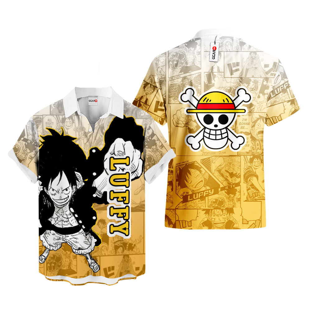 Luffy Hawaiian Shirt Manga Style
