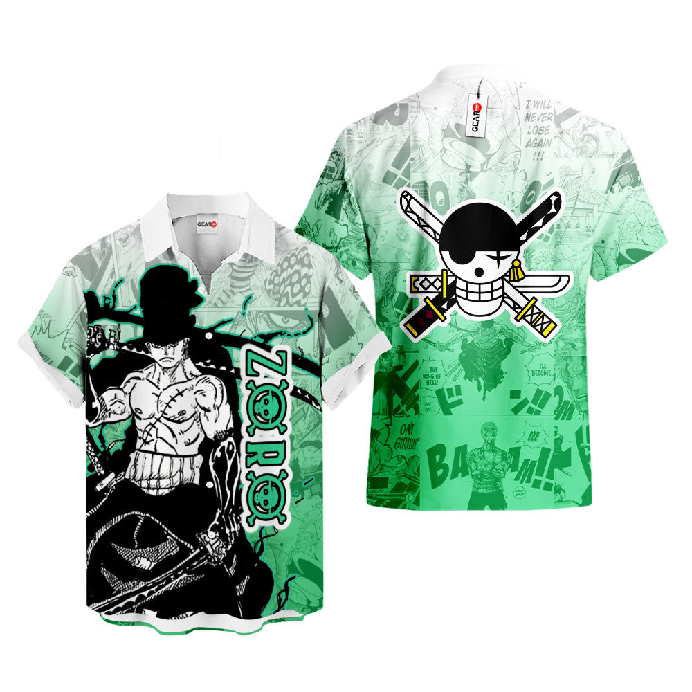 Zoro Hawaiian Shirt Manga Style