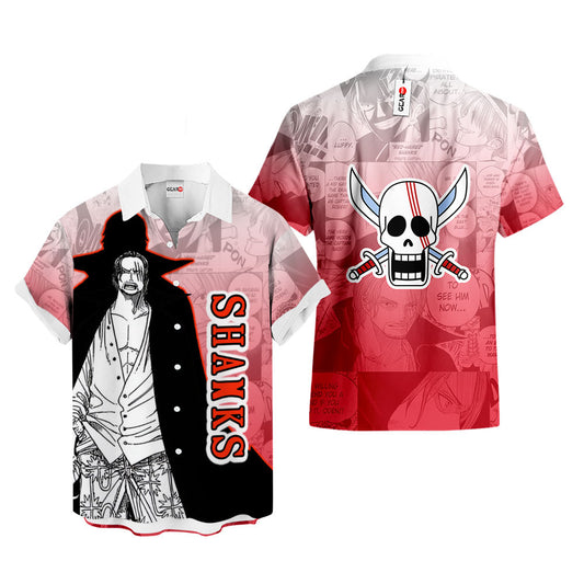 Shanks Hawaiian Shirt Manga Style