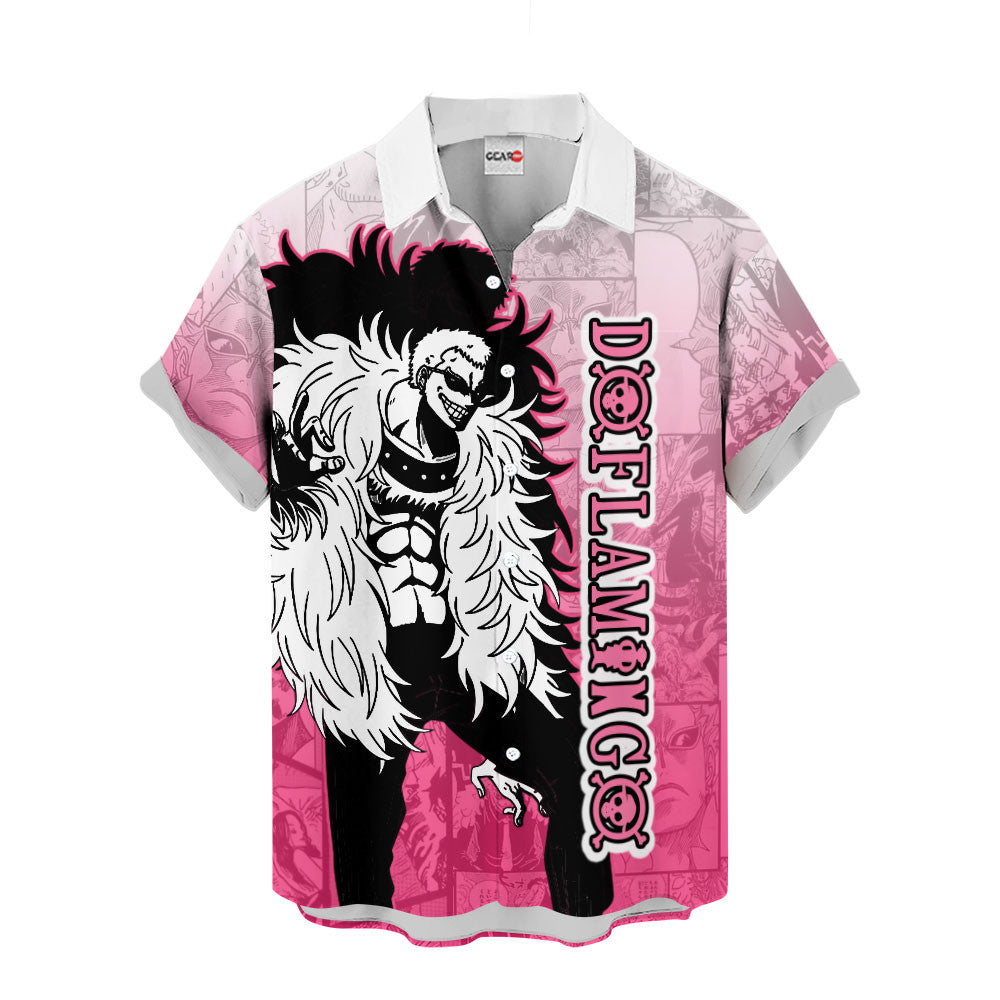 Doflamingo Hawaiian Shirt Manga Style