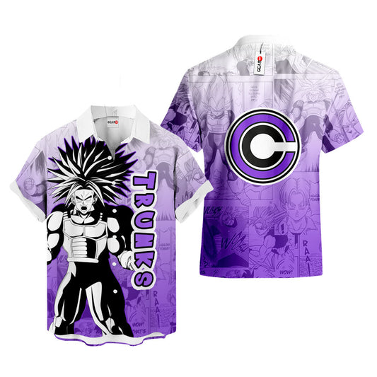 Future Trunks Hawaiian Shirt Manga Style