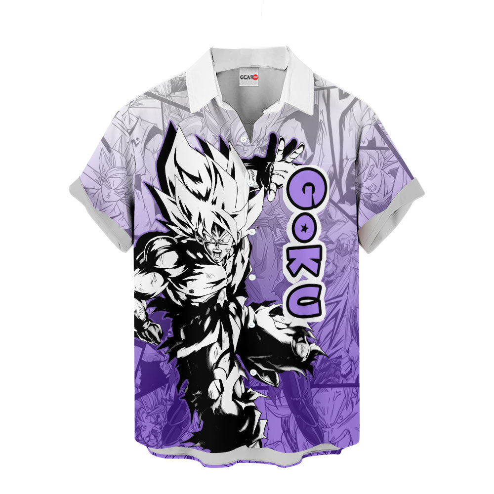 Goku Ultra Instinct Hawaiian Shirt Manga Style