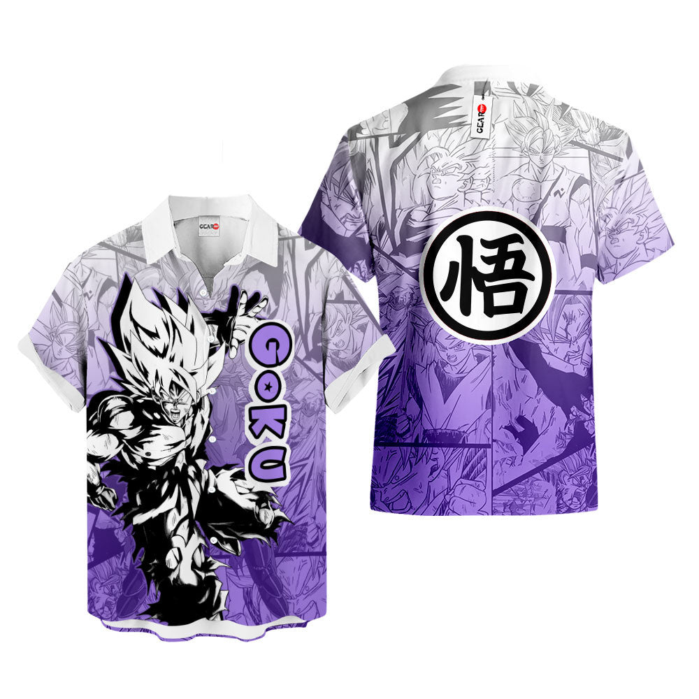 Goku Ultra Instinct Hawaiian Shirt Manga Style