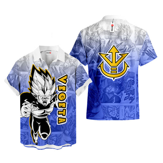Vegeta SSJ Hawaiian Shirt Manga Style