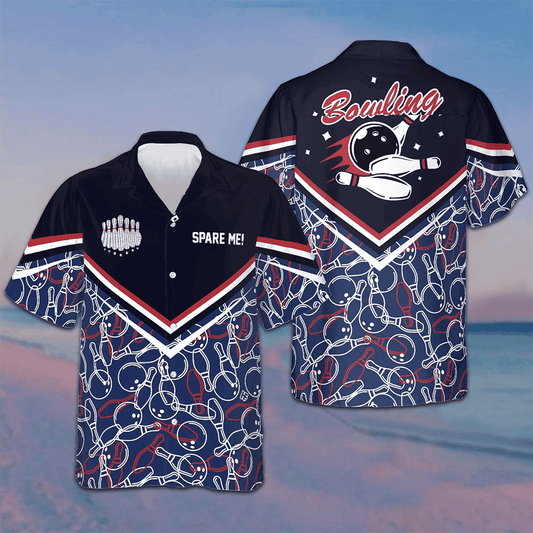 Spare Me Bowling Hawaiian Shirt Men's Button Down Shirts Gifts For Bowling Lovers - Tazila