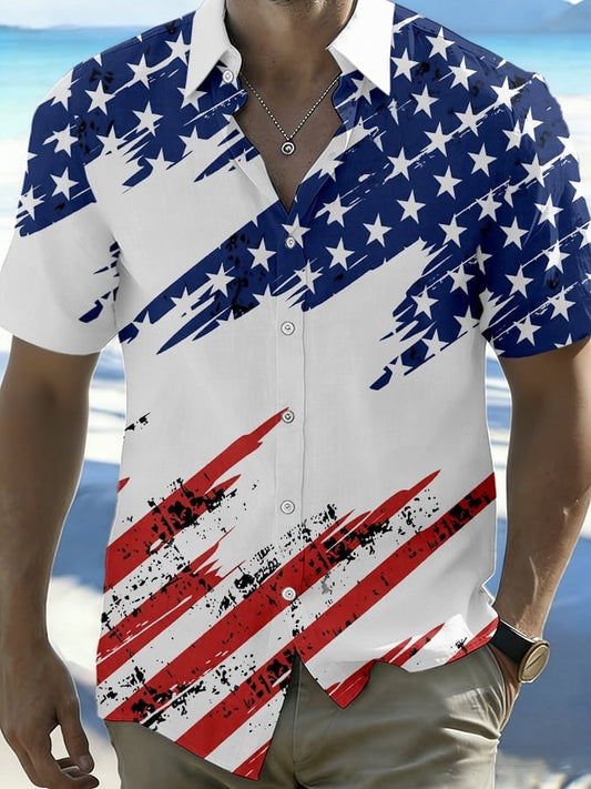 USA 250th Anniversary Button Up Shirt American Flag Independence Day Apparel Gifts For Men - Tazila